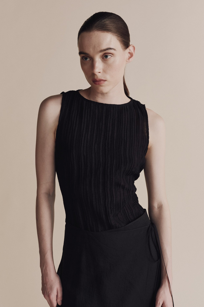 Mijeong Park Pleated Top in Black at Parc Shop | Minneapolis, MN