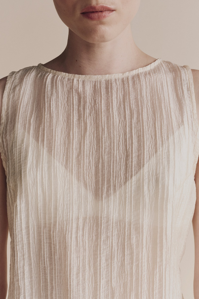 Mijeong Park Pleated Top in Cream at Parc Shop | Minneapolis, MN