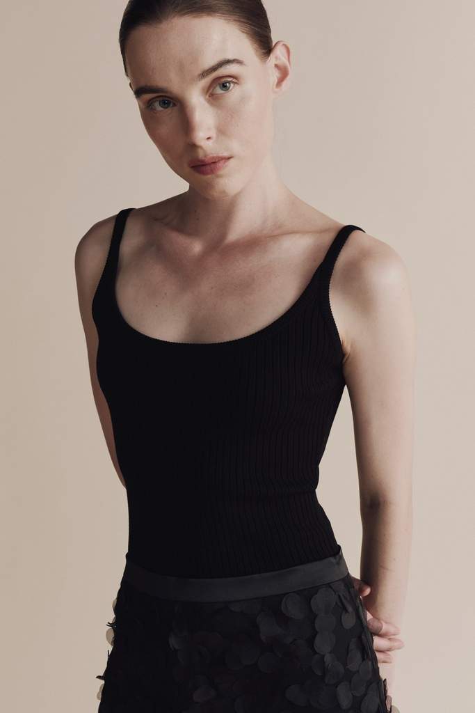 Mijeong Park Ribbed Knit Tank in Black at Parc Shop | Minneapolis, MN