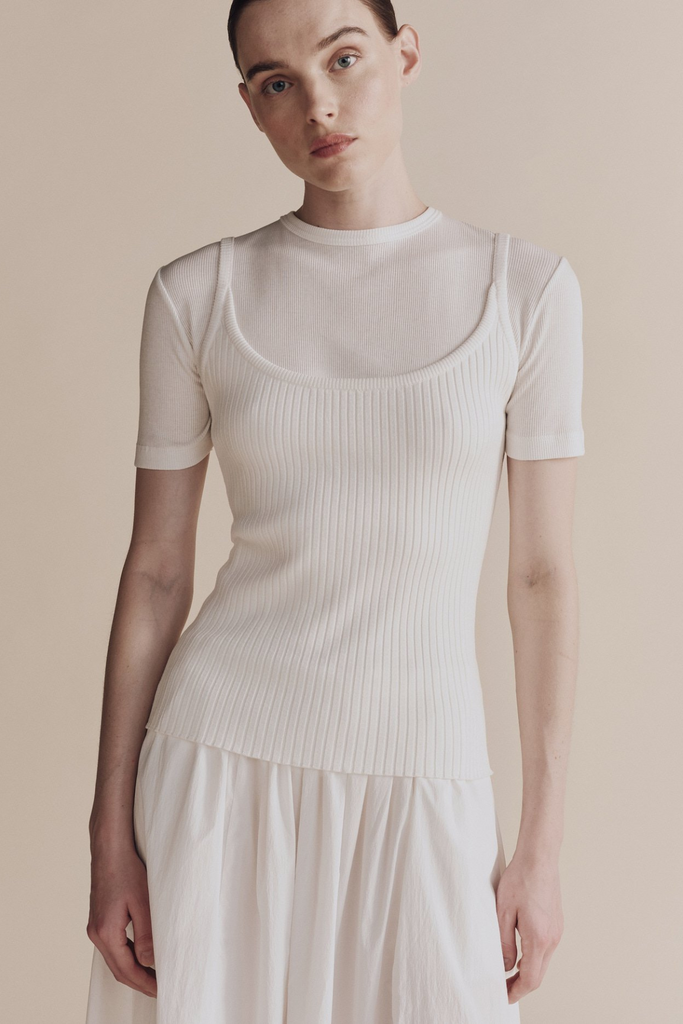 Mijeong Park Ribbed Knit Tank in White at Parc Shop | Minneapolis, MN