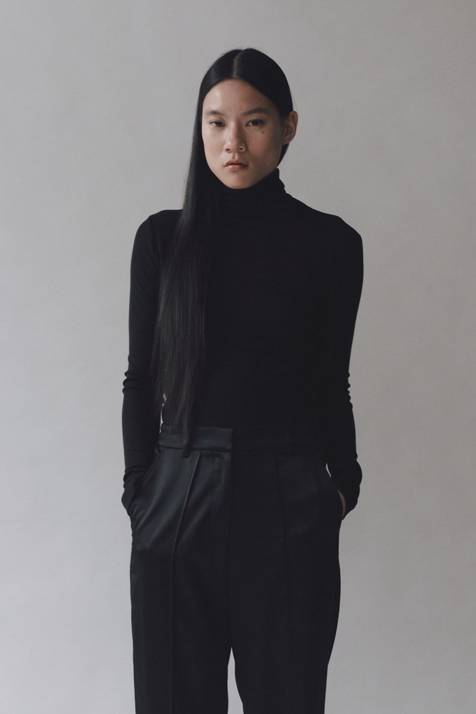 Merewif Thin Ribbed Roll Neck Top Black at Parc Shop | Minneapolis, MN 