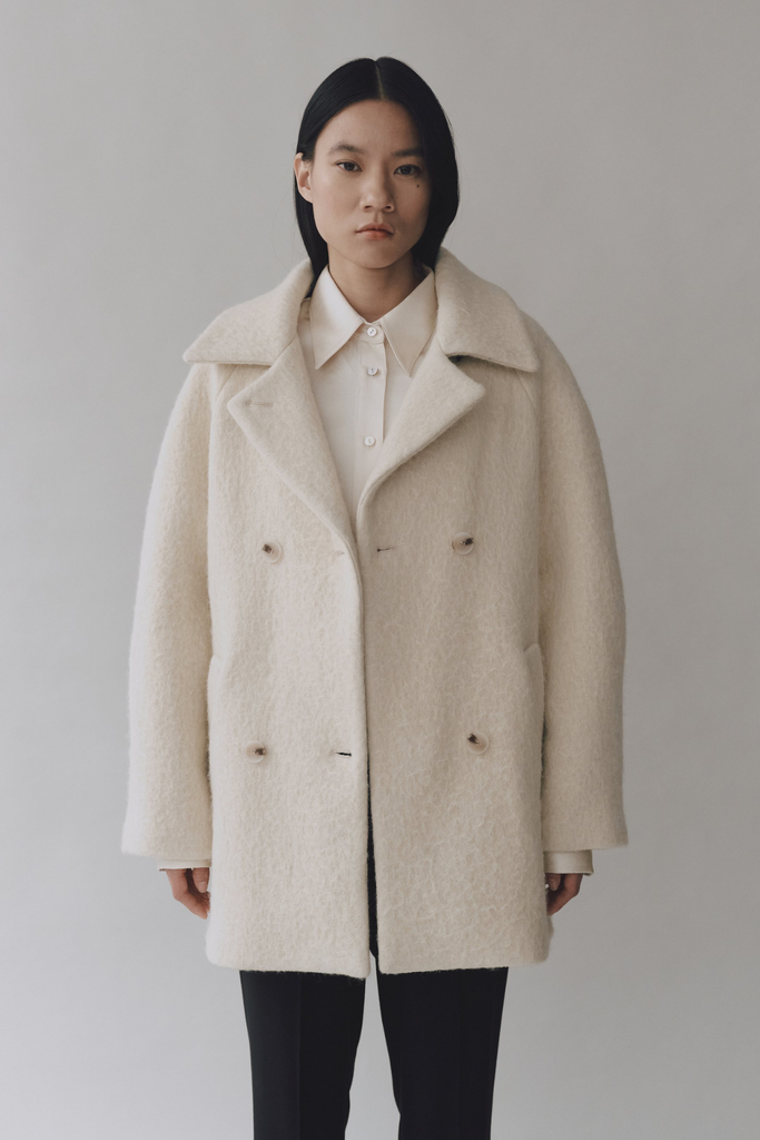 Mijeong Park Wool & Alpaca Blend Boucle Coat in Cream at Parc Shop | Minneapolis, MN