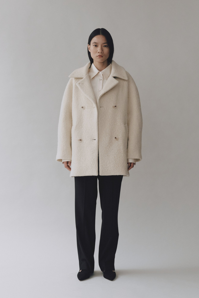 Mijeong Park Wool & Alpaca Blend Boucle Coat in Cream at Parc Shop | Minneapolis, MN
