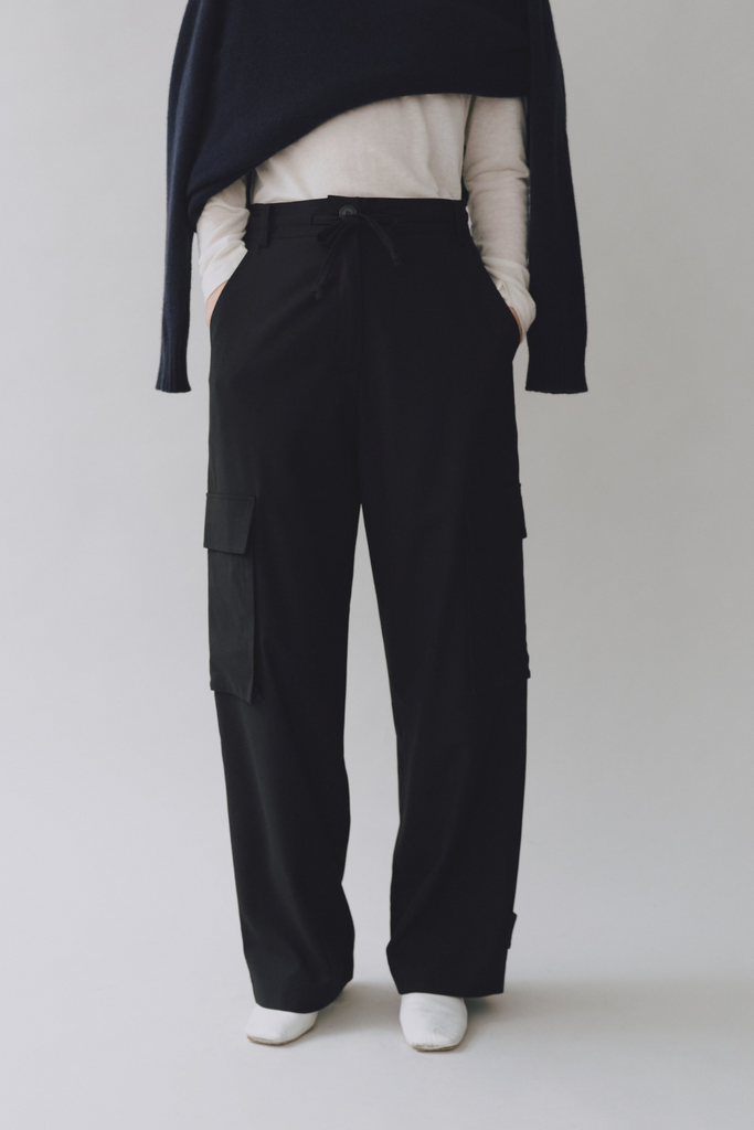 Mijeong Park Wool Blend Cargo Pant in Black at Parc Shop | Minneapolis, MN