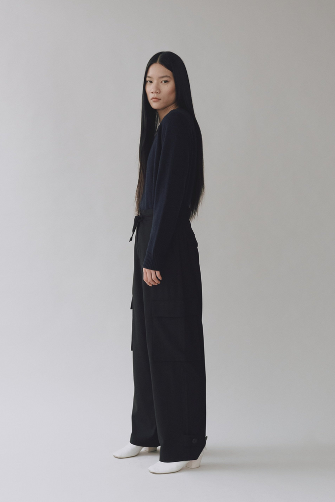 Mijeong Park Wool Blend Cargo Pant in Black at Parc Shop | Minneapolis, MN