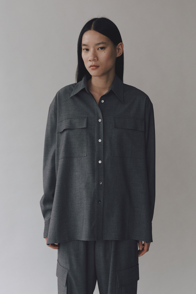 Mijeong Park Wool Blend Shirt in Gray at Parc Shop | Minneapolis, MN