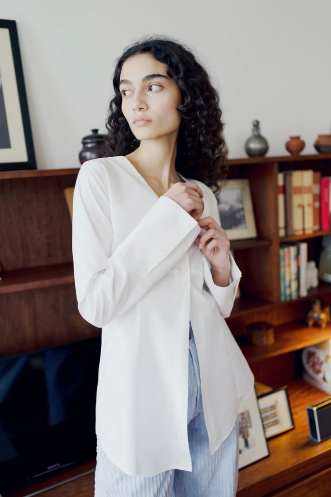 Oh Seven Days Demi Blouse in White at Parc Shop | Minneapolis, MN