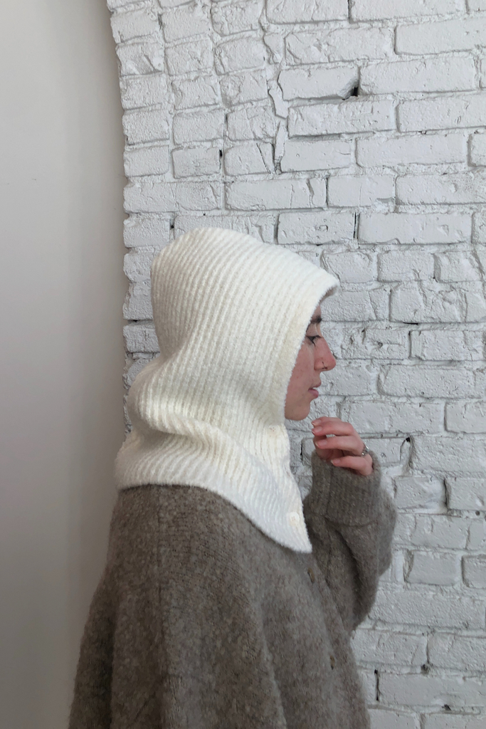 Balaclava Button Hat in Ivory at Parc Shop | Minneapolis, MN