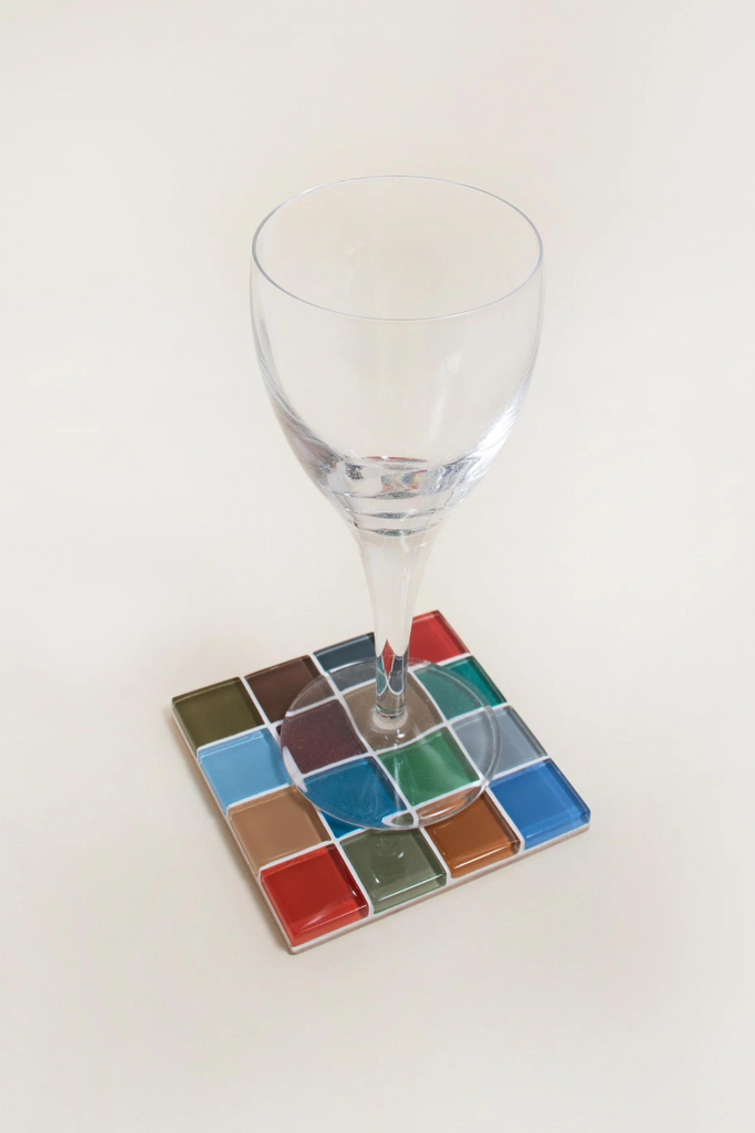 Subtle Art Studios Glass Tile Coaster in Autumn Sprinkles at Parc Shop