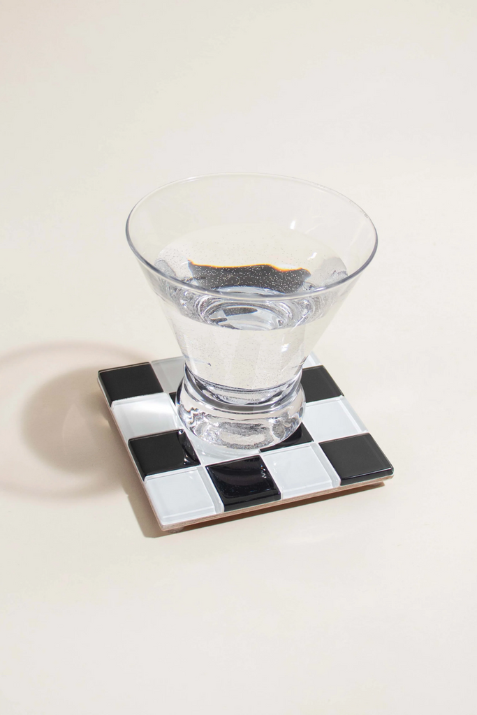 Subtle Art Studios - Glass Tile Coaster - Checkered - Parc Shop