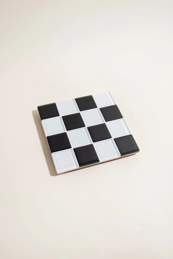 Subtle Art Studios - Glass Tile Coaster - Checkered - Parc Shop