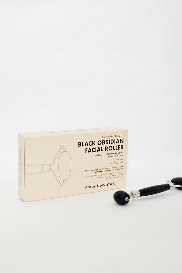Alder New York Black Obsidian Facial Roller Jade Rose Quartz Facial Massage Glow supports lymphatic drainage less wrinkles - Parc Shop