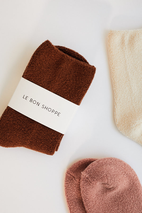 Le Bon Shoppe Cloud Socks Sepia Brown Super Soft Cozy Minimal Minimalist - Parc Shop