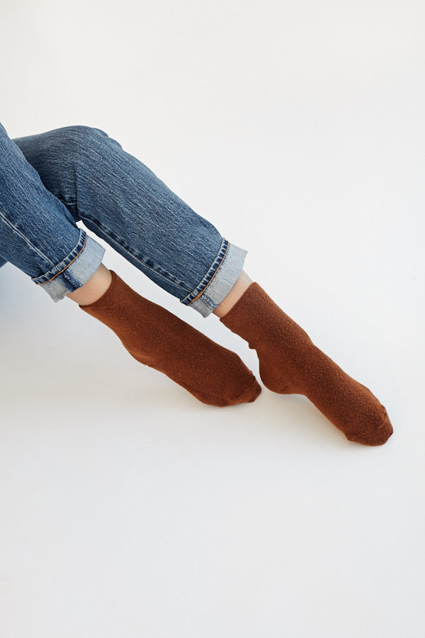 Le Bon Shoppe Cloud Socks Sepia Brown Super Soft Cozy Minimal Minimalist - Parc Shop